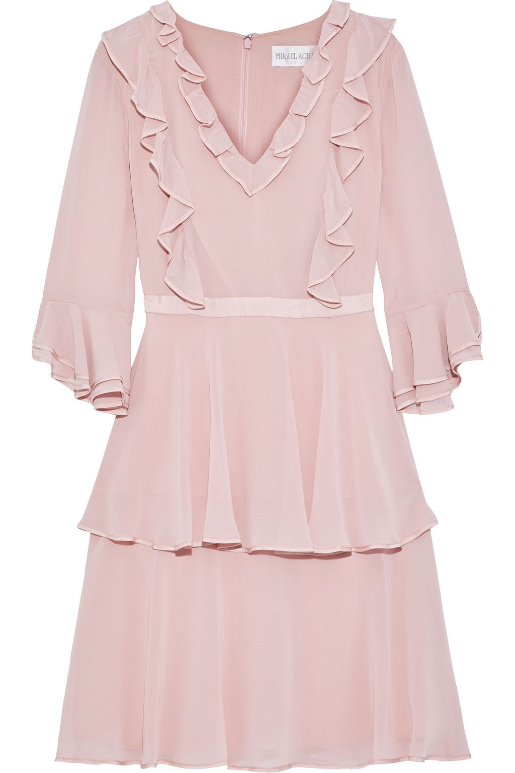 baby pink chiffon dress