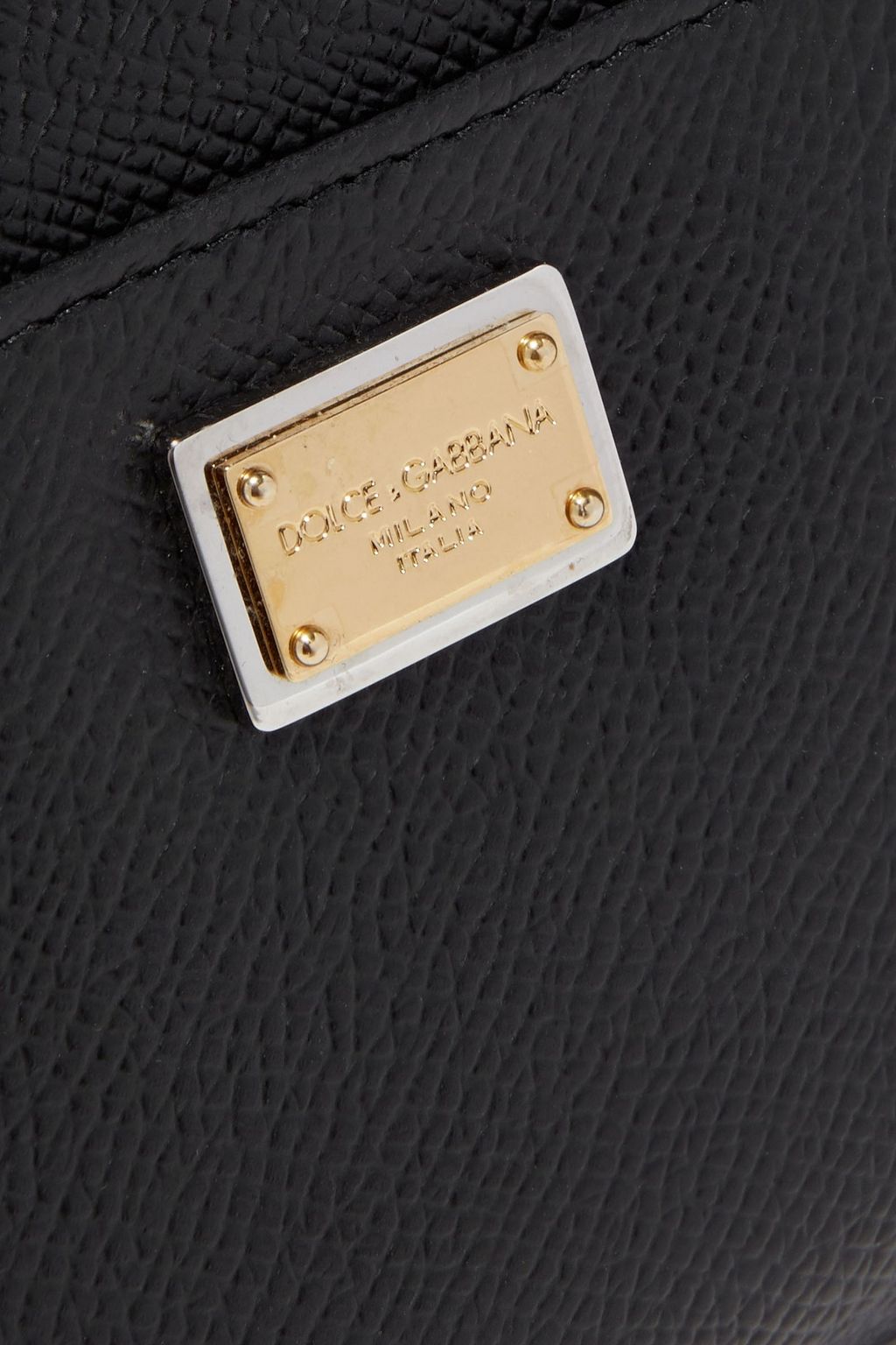 DOLCE&GABBANA Bead-embellished textured-leather wallet