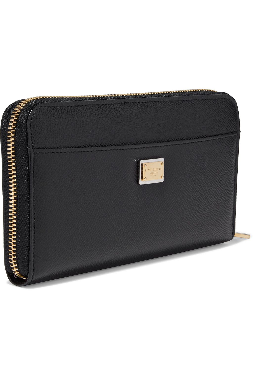 DOLCE&GABBANA Bead-embellished textured-leather wallet