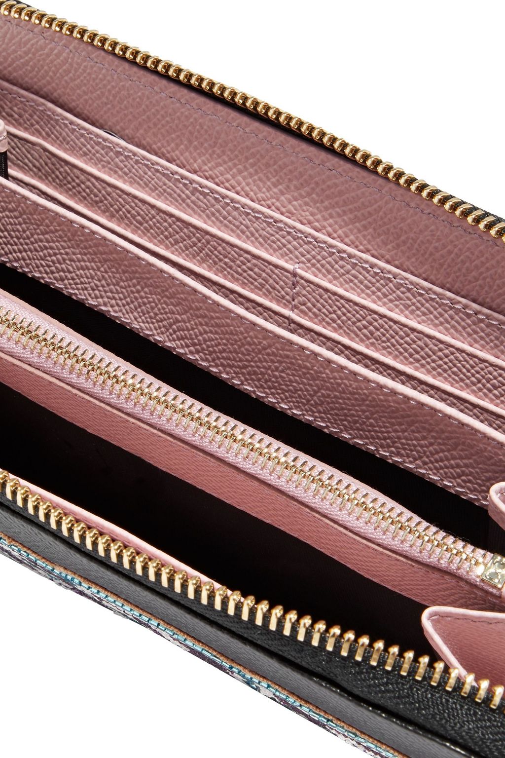 DOLCE&GABBANA Bead-embellished textured-leather wallet