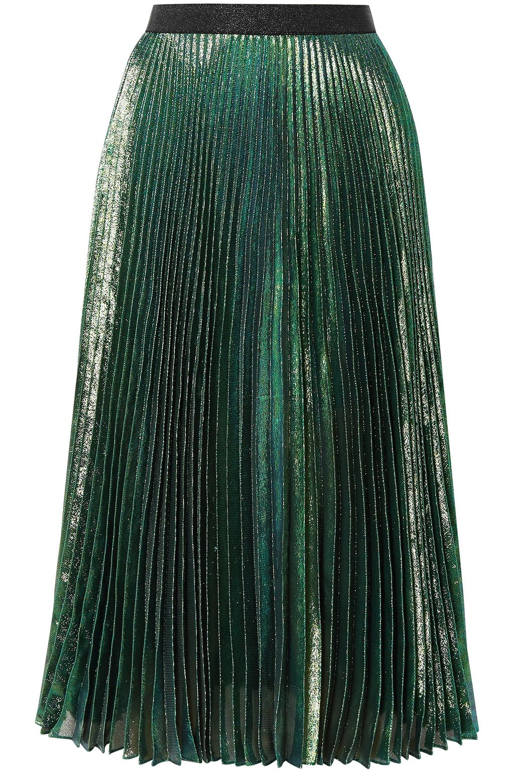 Green silk pleated skirt Clearance
