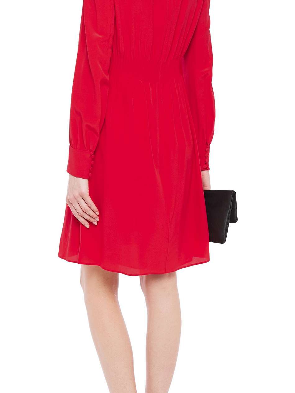pintucked silk crepe de chine mini dress
