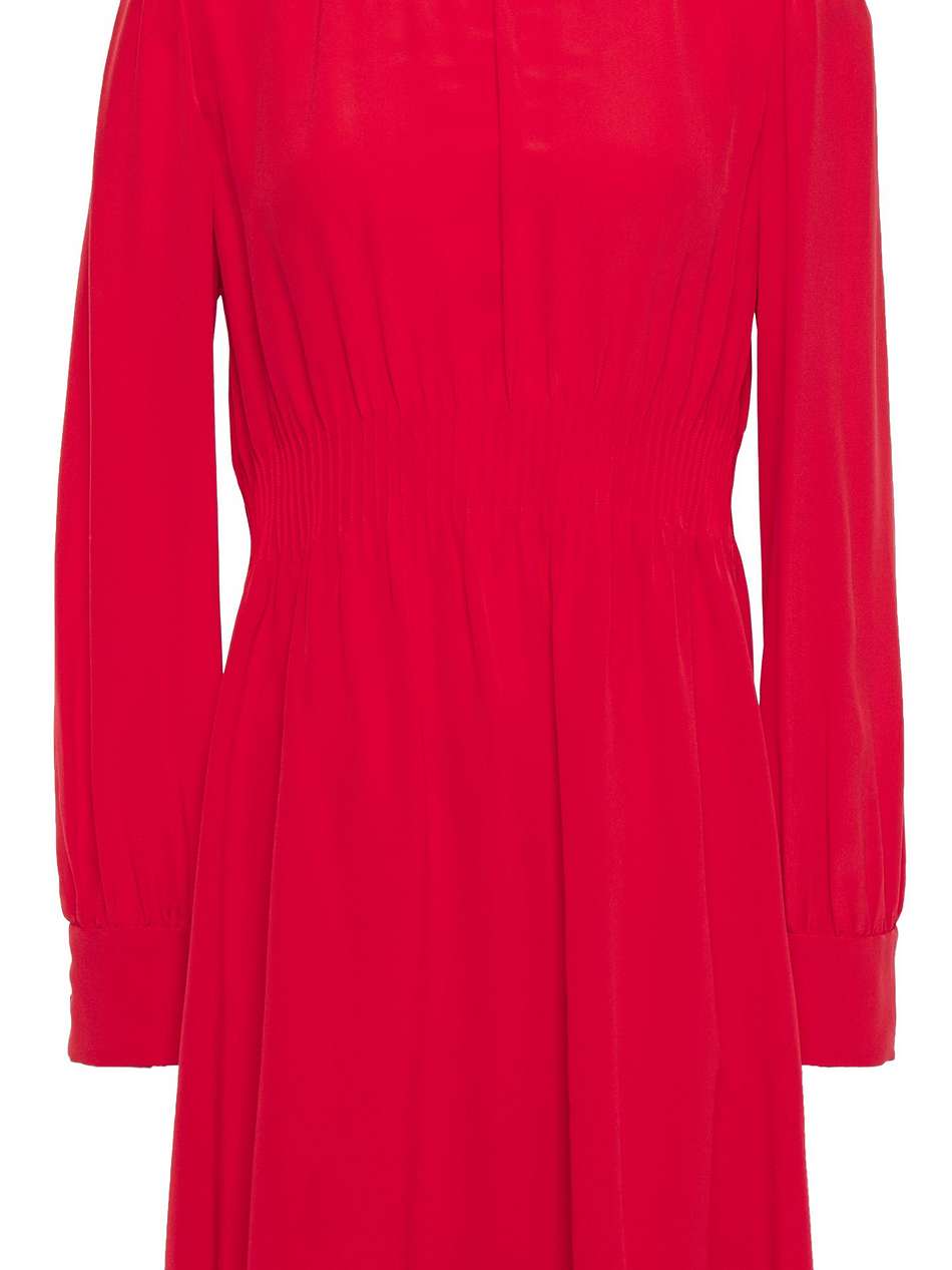 pintucked silk crepe de chine mini dress