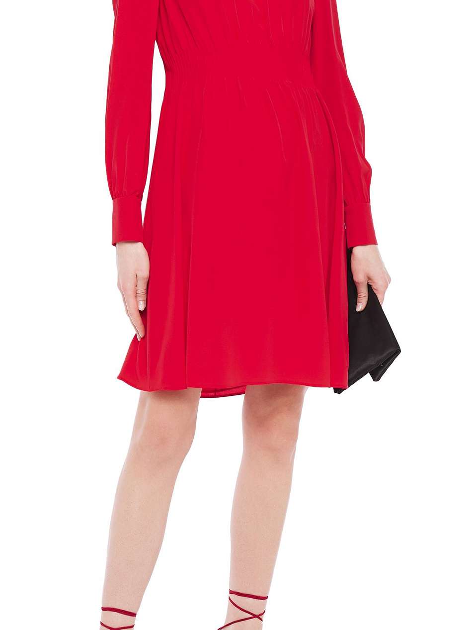 pintucked silk crepe de chine mini dress