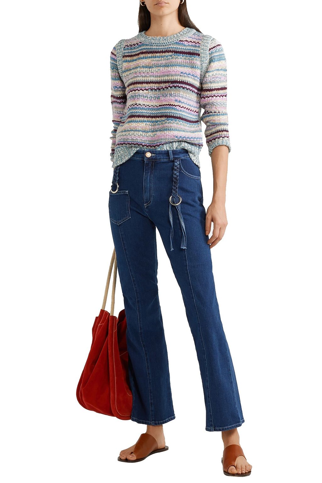 SEE BY CHLOÉ Metallic intarsia-knit sweater