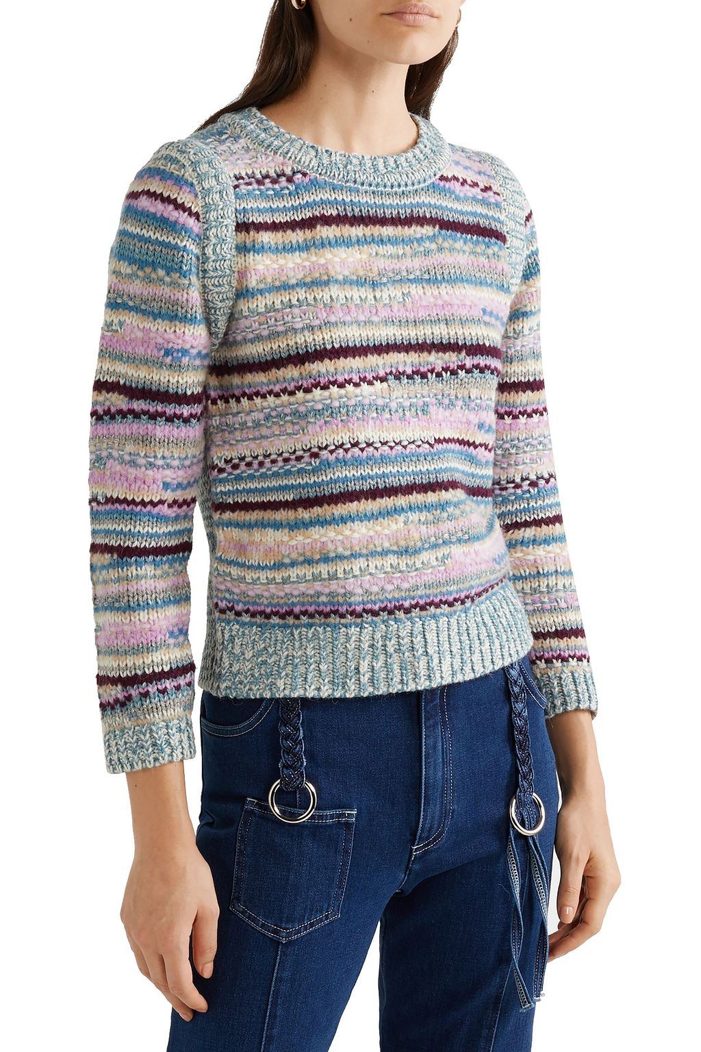 SEE BY CHLOÉ Metallic intarsia-knit sweater