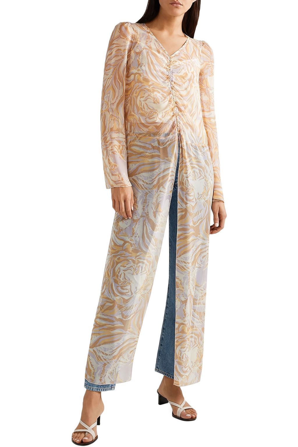 SEE BY CHLOÉ Tiger-print silk-georgette  blouse