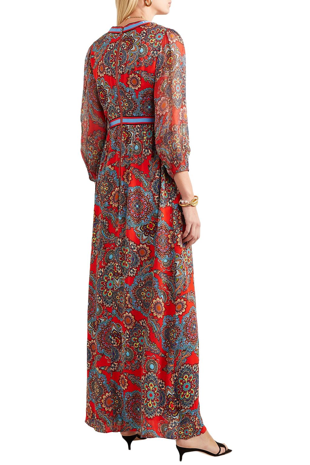ALICE + OLIVIA Jaida printed crepe and plissé-chiffon maxi dress