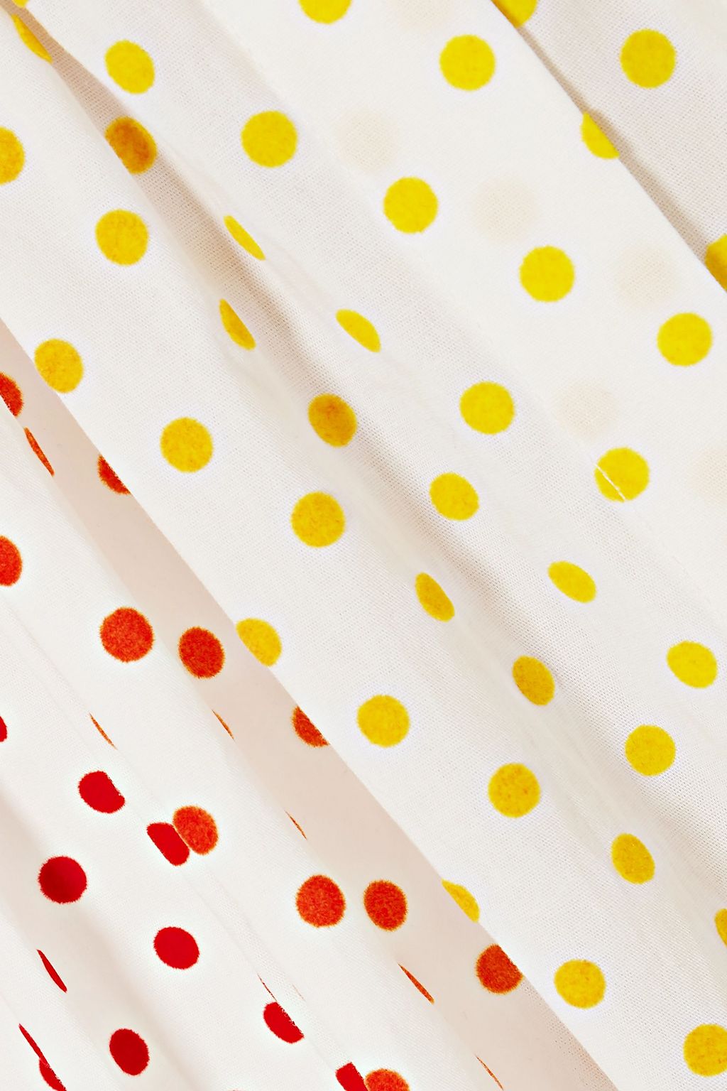 ROSIE ASSOULIN Polka-dot flocked cotton-blend poplin midi skirt