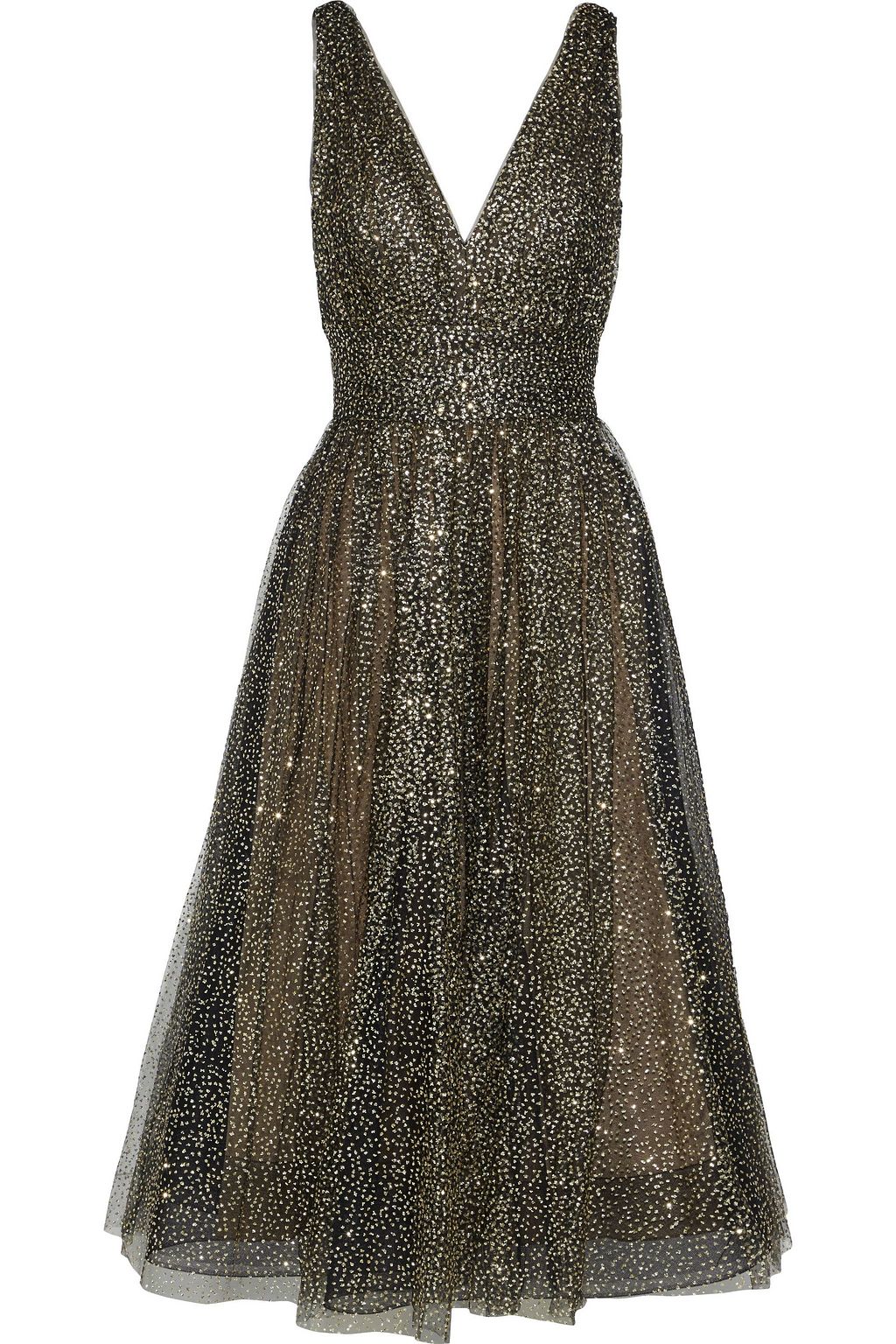 black tulle midi dress