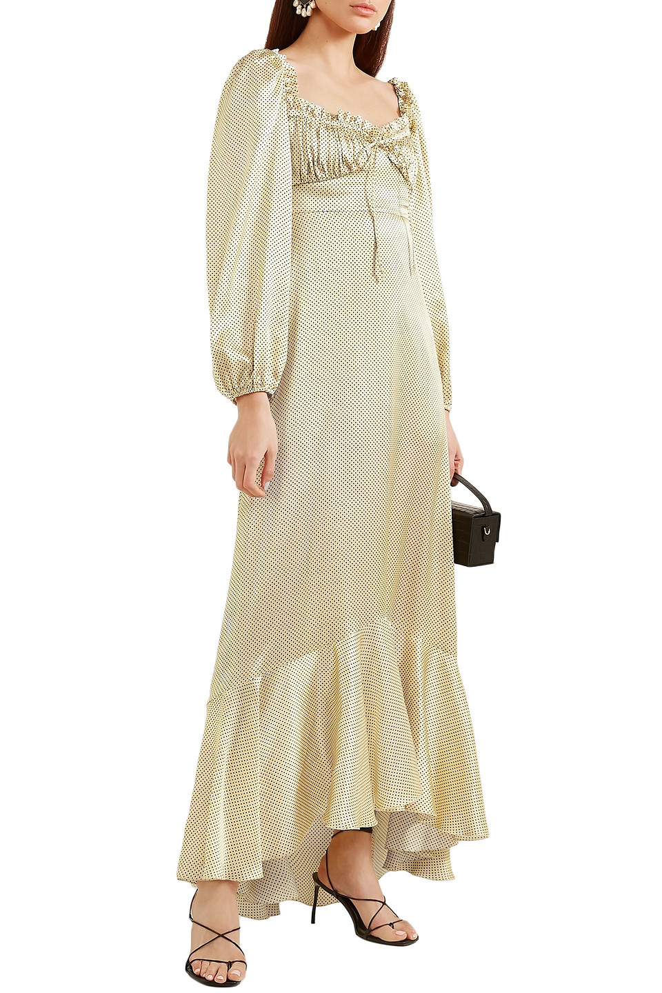 Raquel Diniz Alice Floral-print Silk-satin Maxi Dress In Neutrals