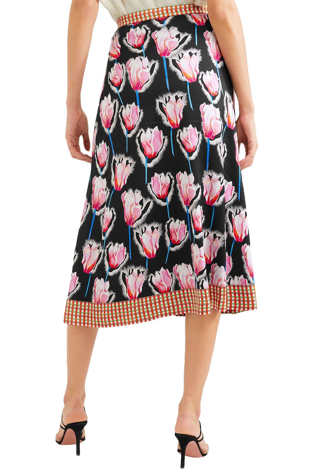 TEMPERLEY LONDON Arabesque floral-print satin-crepe midi skirt