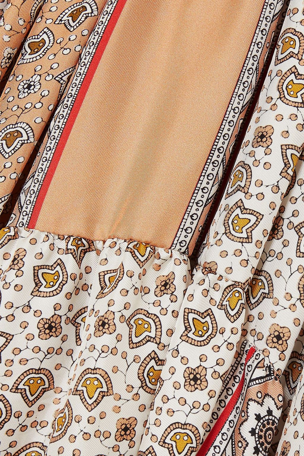 CHLOÉ Printed silk-twill maxi dress
