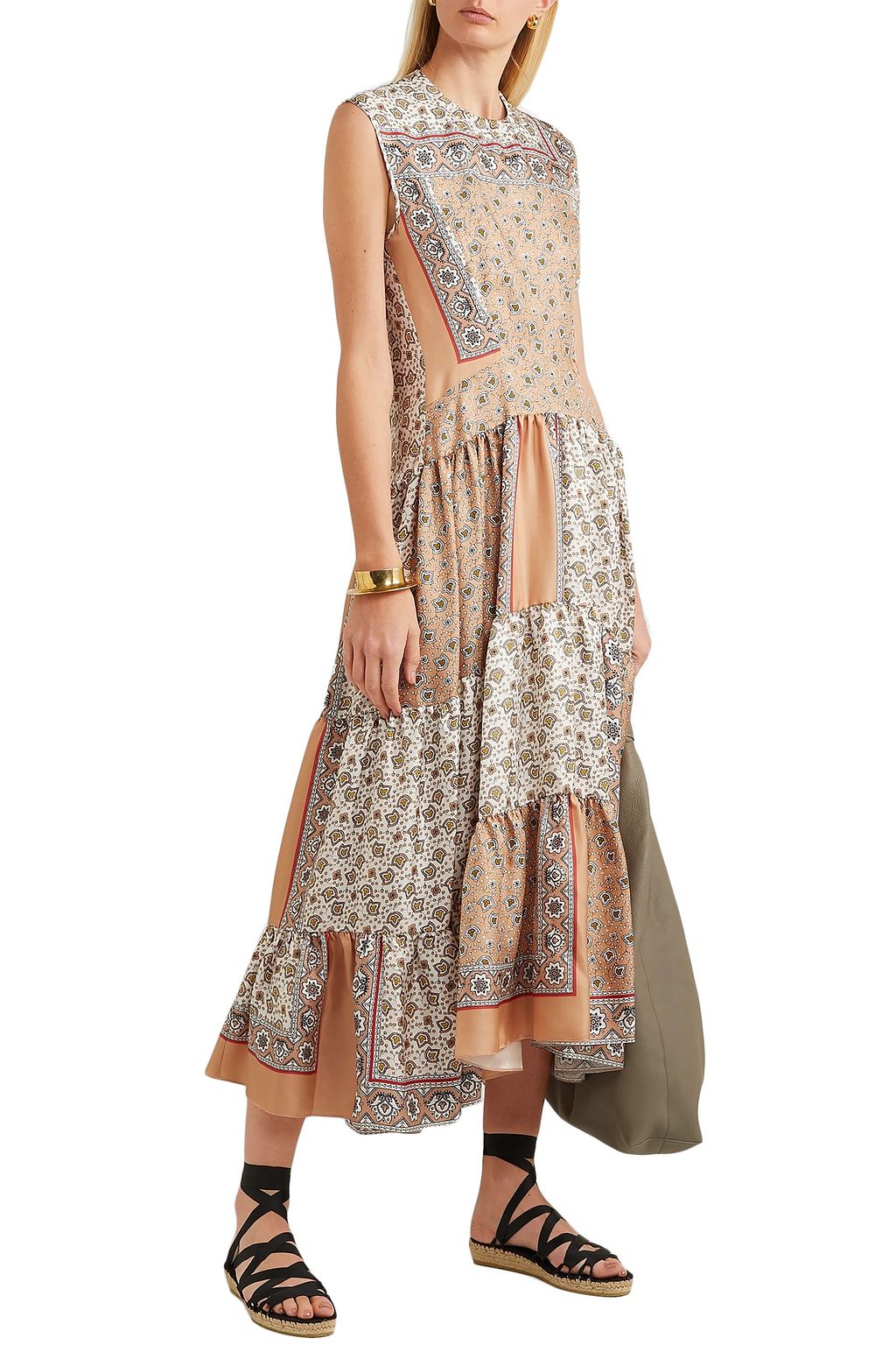 CHLOÉ Printed silk-twill maxi dress