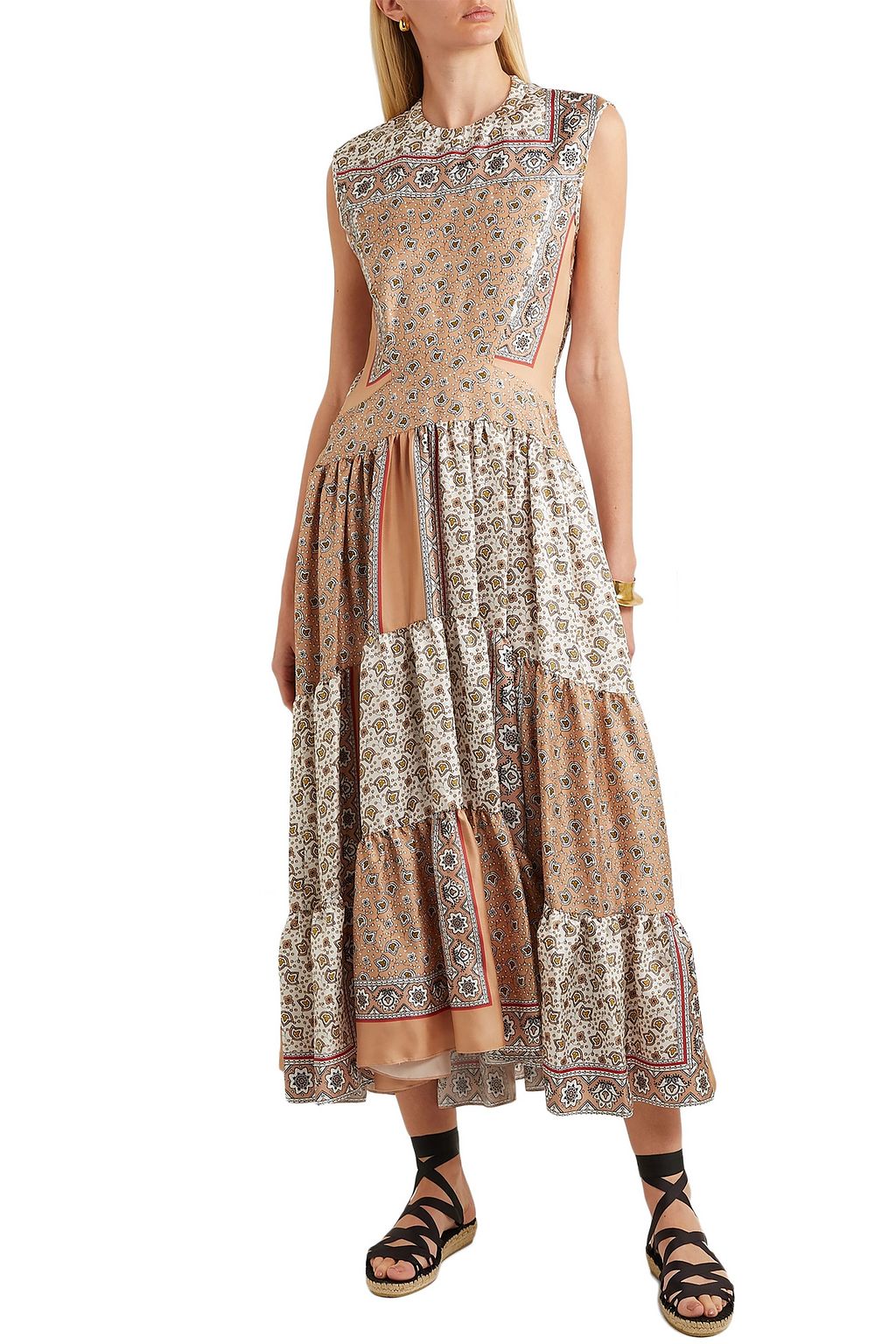 CHLOÉ Printed silk-twill maxi dress