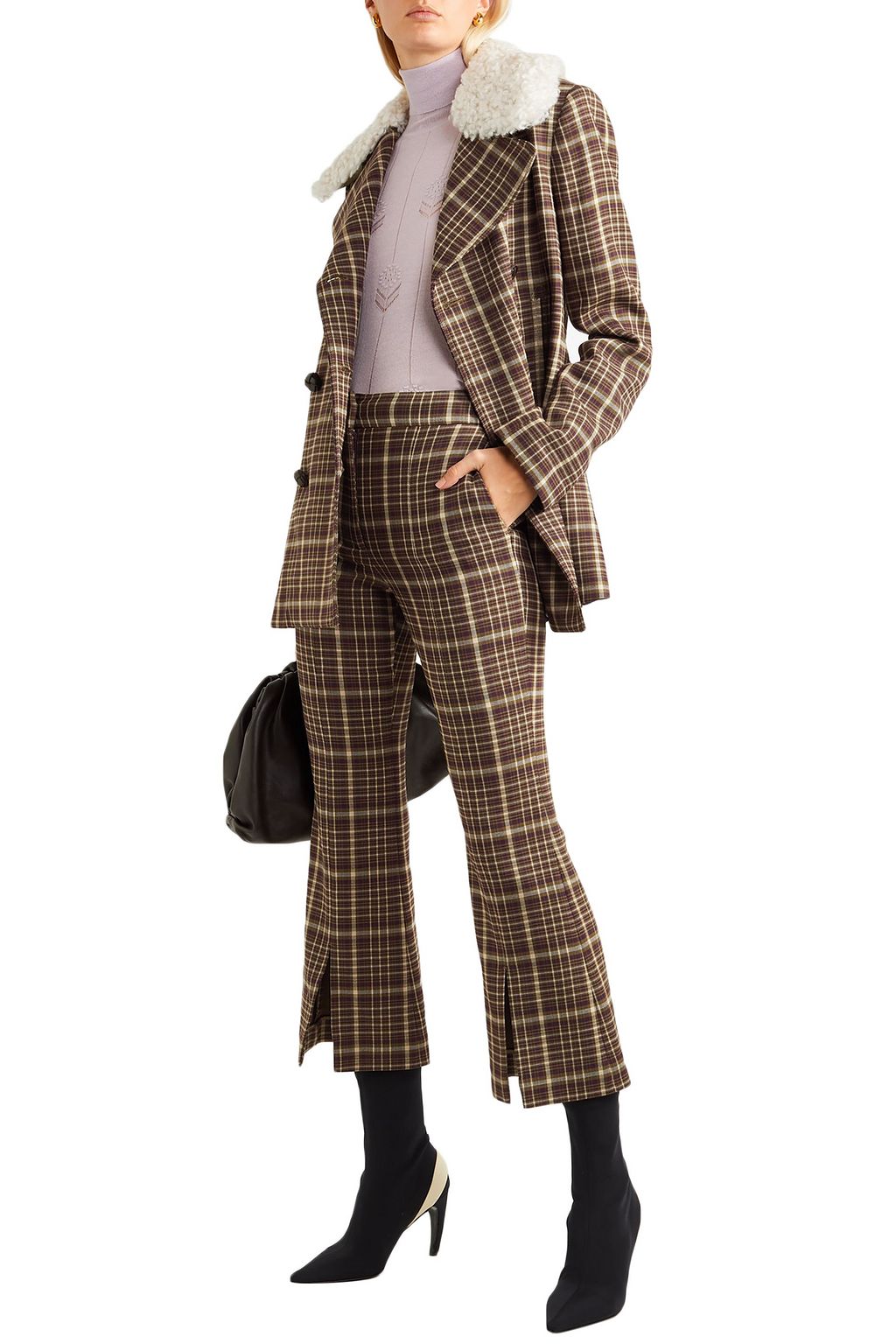 ADAM LIPPES Checked woven kick-flare pants