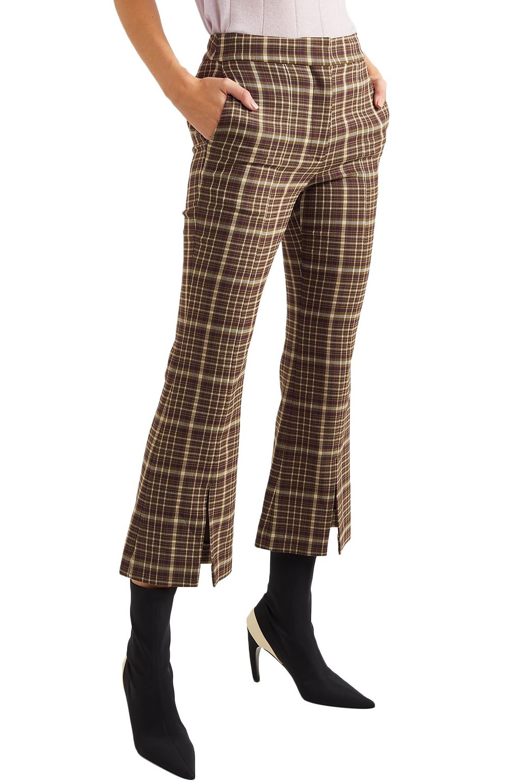 ADAM LIPPES Checked woven kick-flare pants