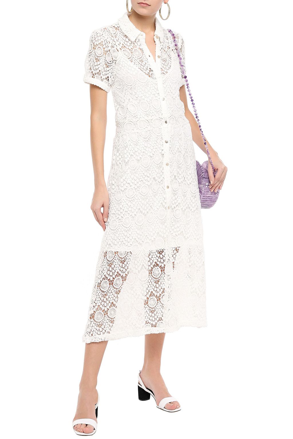 MELISSA ODABASH April guipure lace midi dress