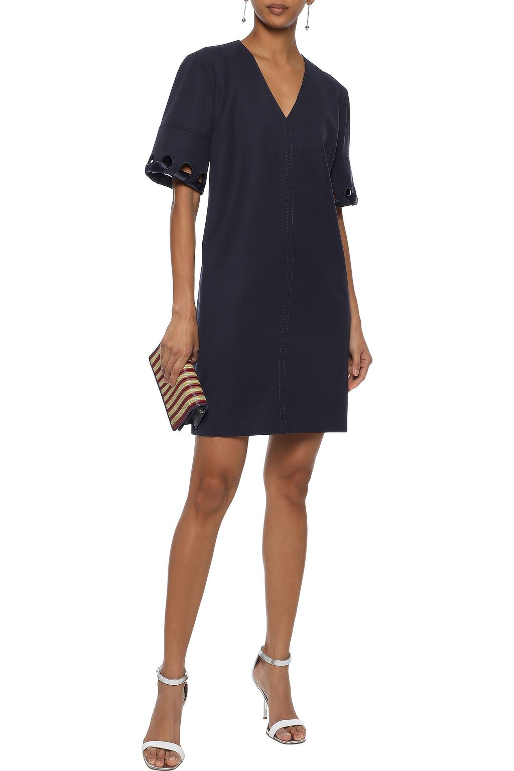 VICTORIA, VICTORIA BECKHAM Cutout wool-twill mini dress