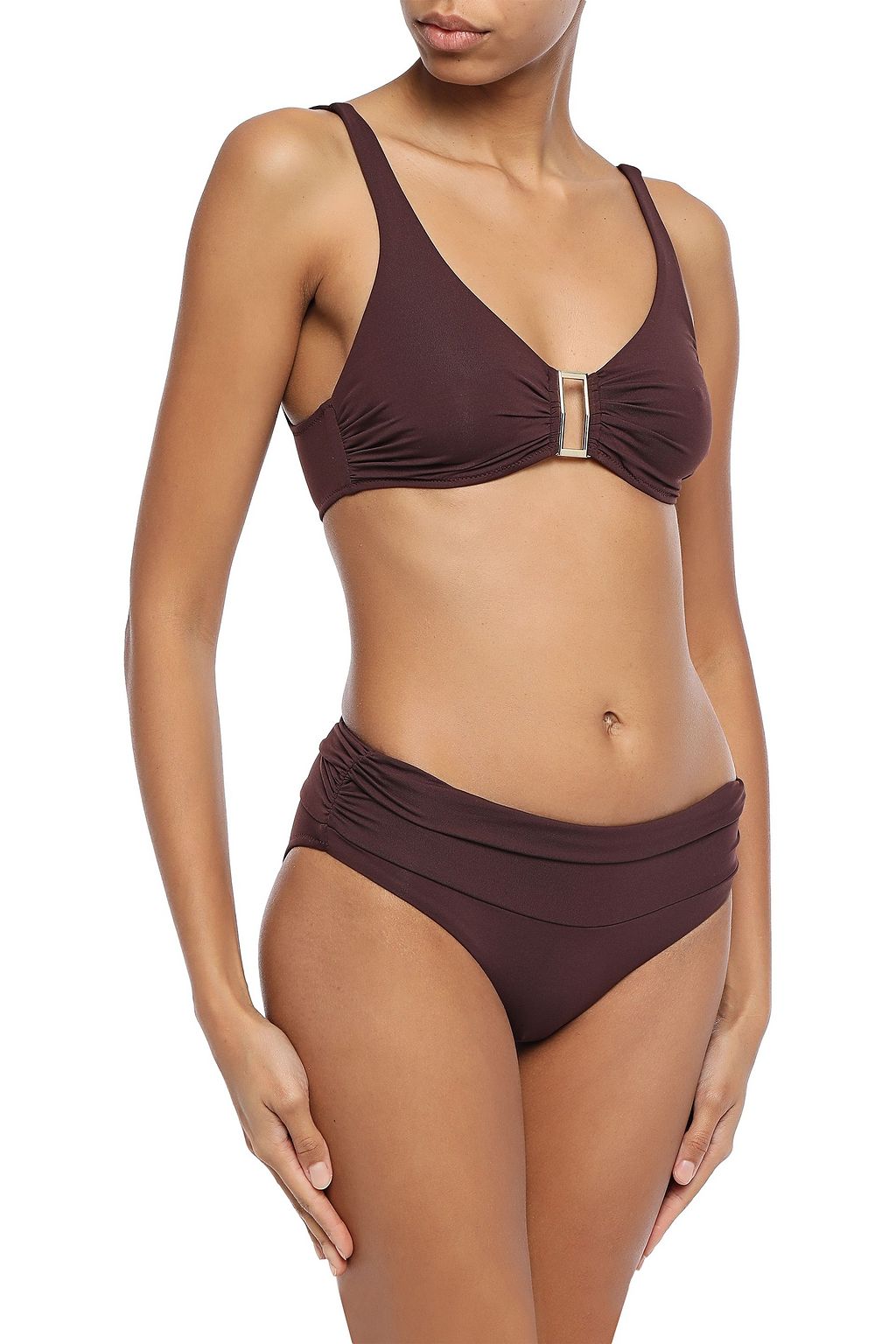 MELISSA ODABASH Bel Air embellished ruched underwired bikini top
