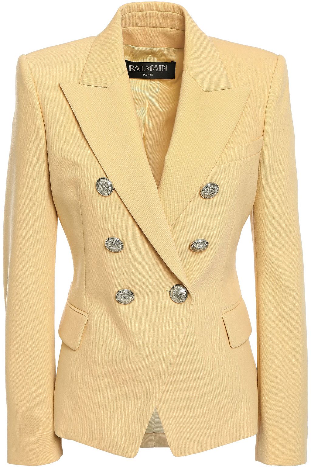yellow balmain blazer