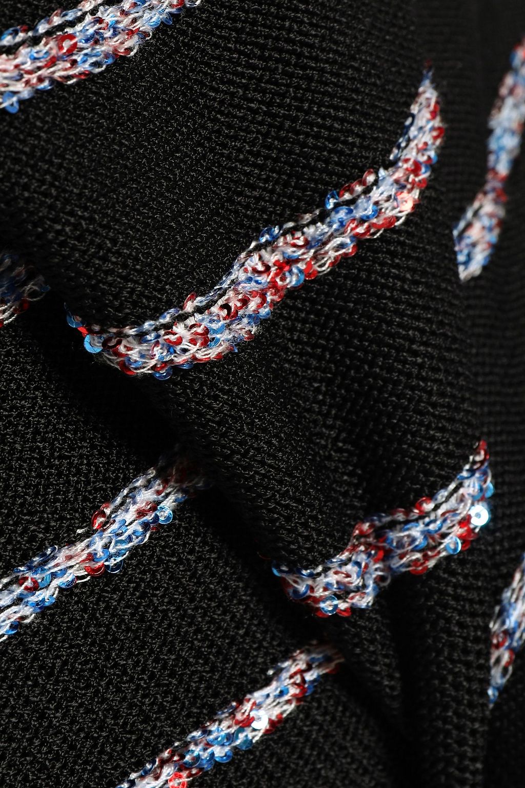 BALMAIN Sequin-embellished striped knitted mini dress