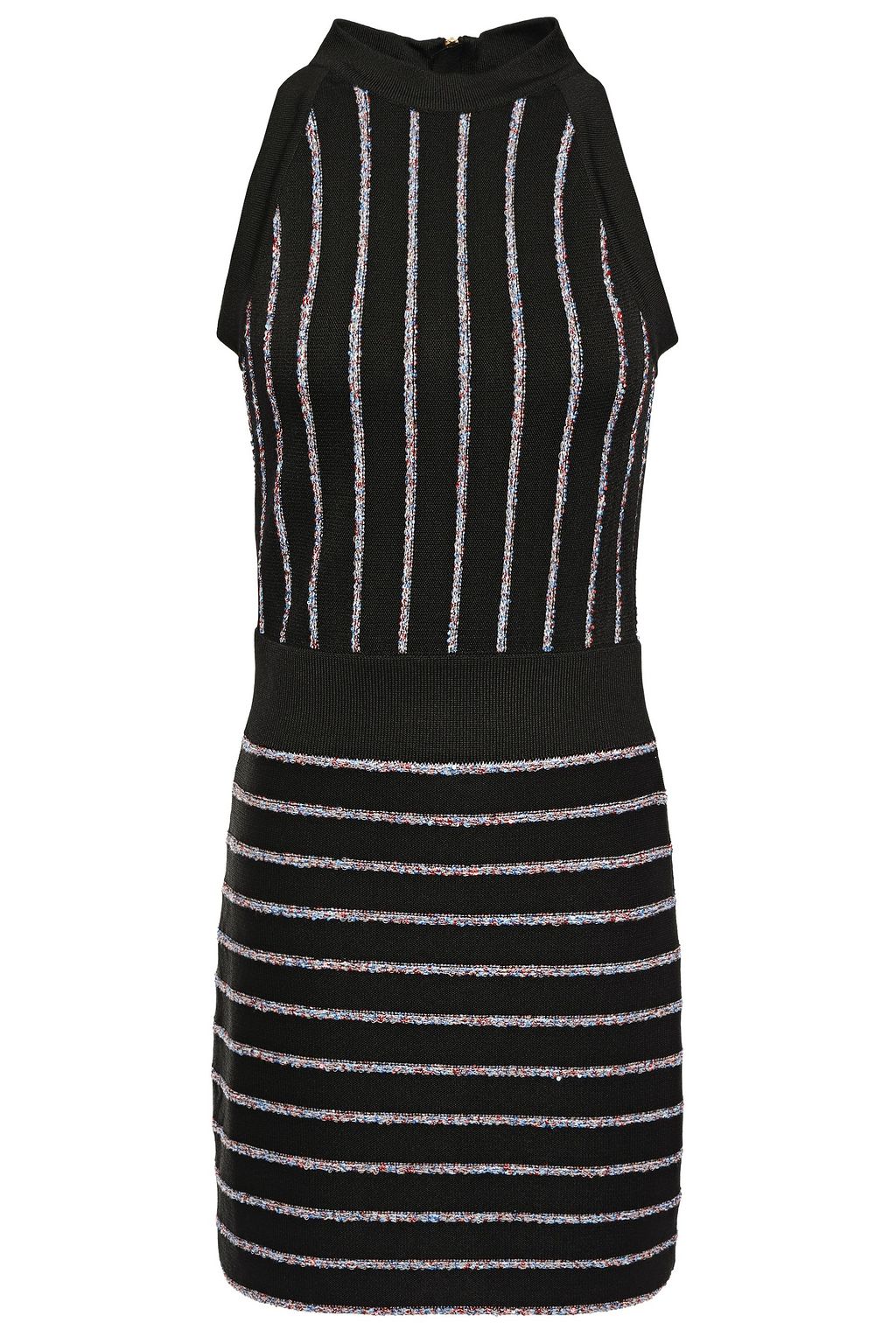 balmain black sequin dress