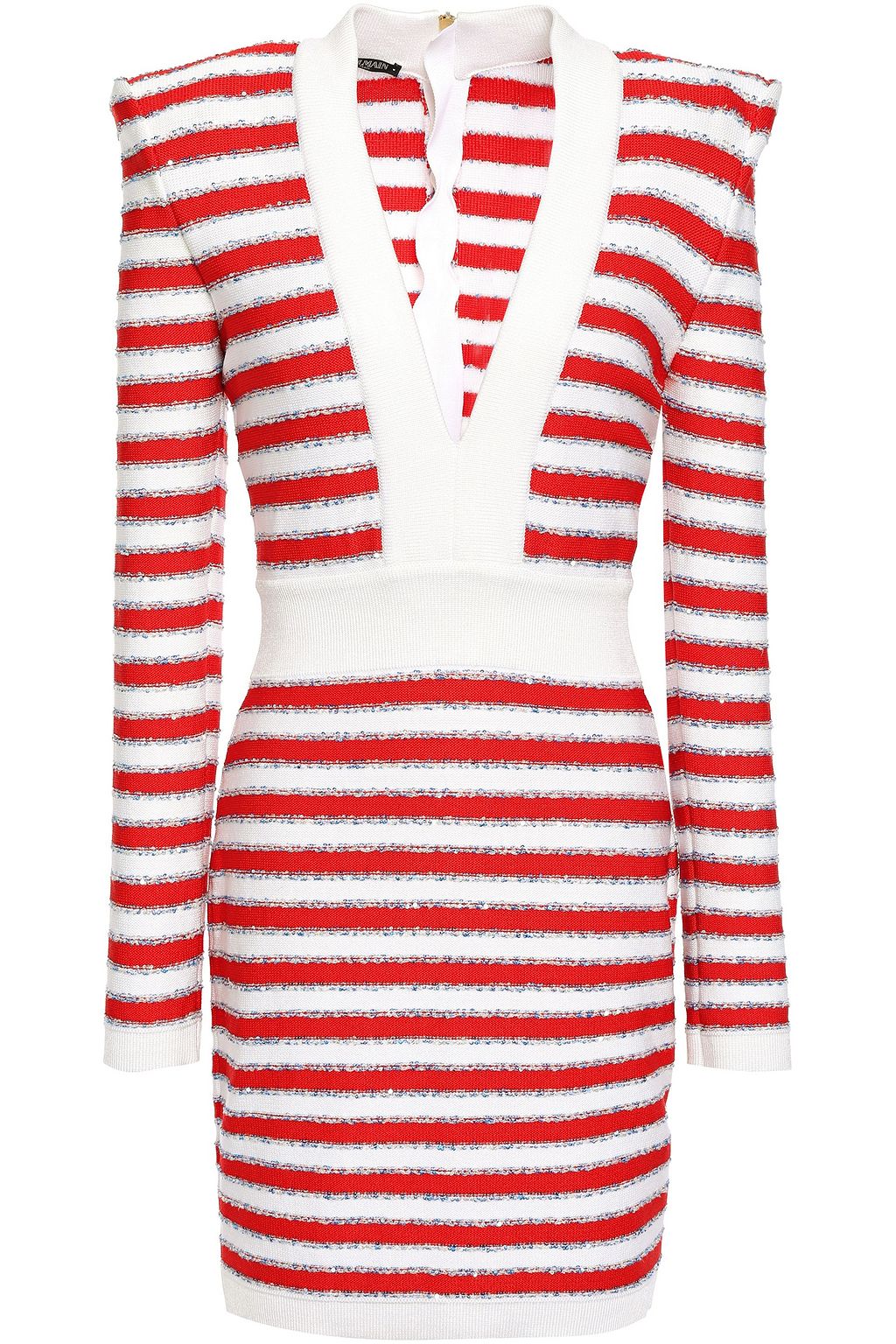 balmain red dress