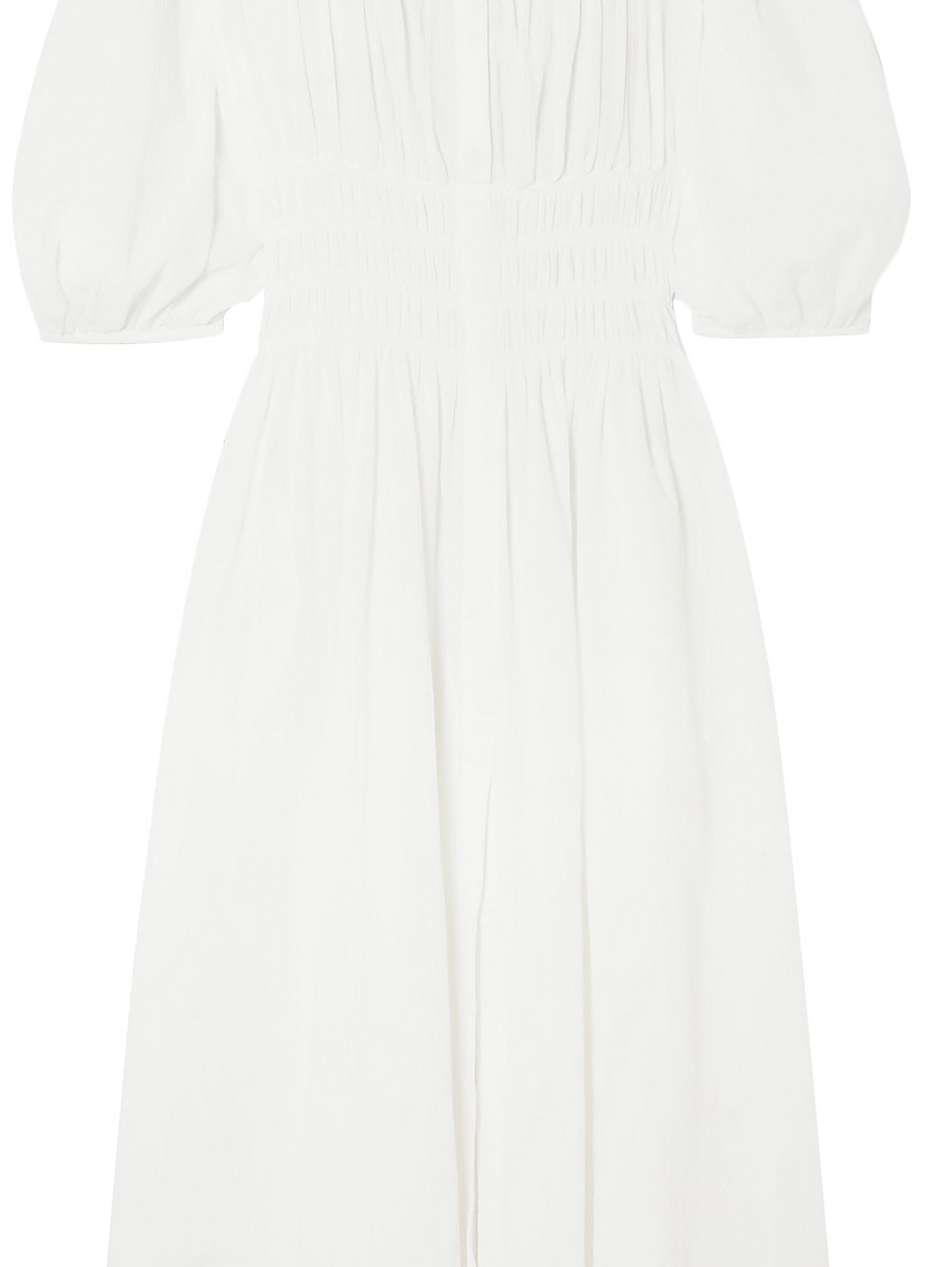 arabella shirred cotton-gauze midi dress
