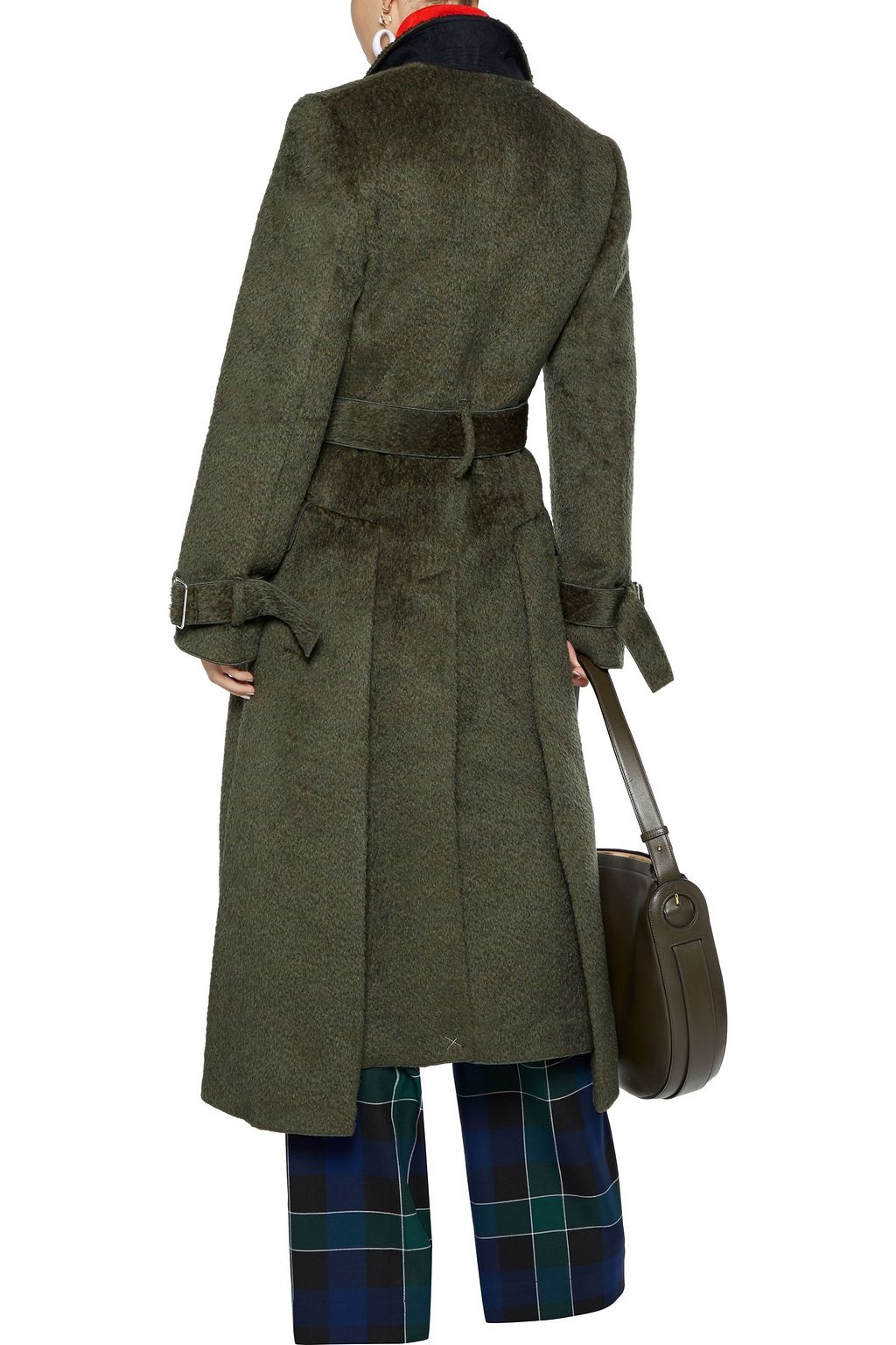 VICTORIA BECKHAM Belted pleated wool and alpaca-blend coat