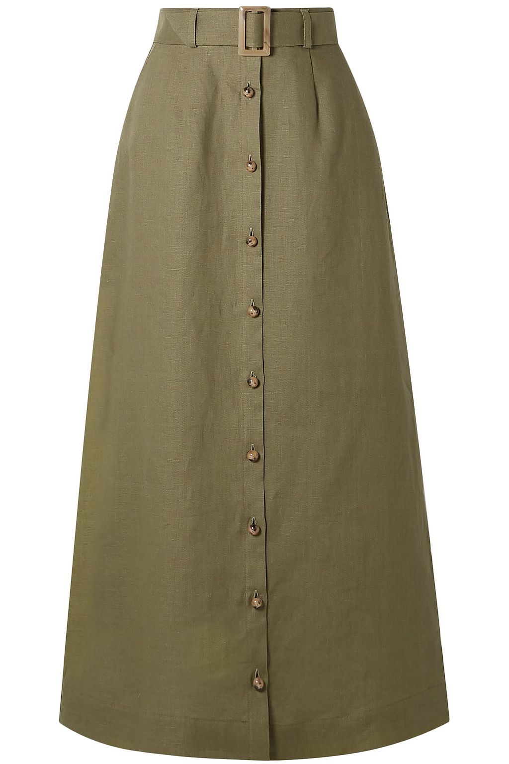 green maxi skirt linen
