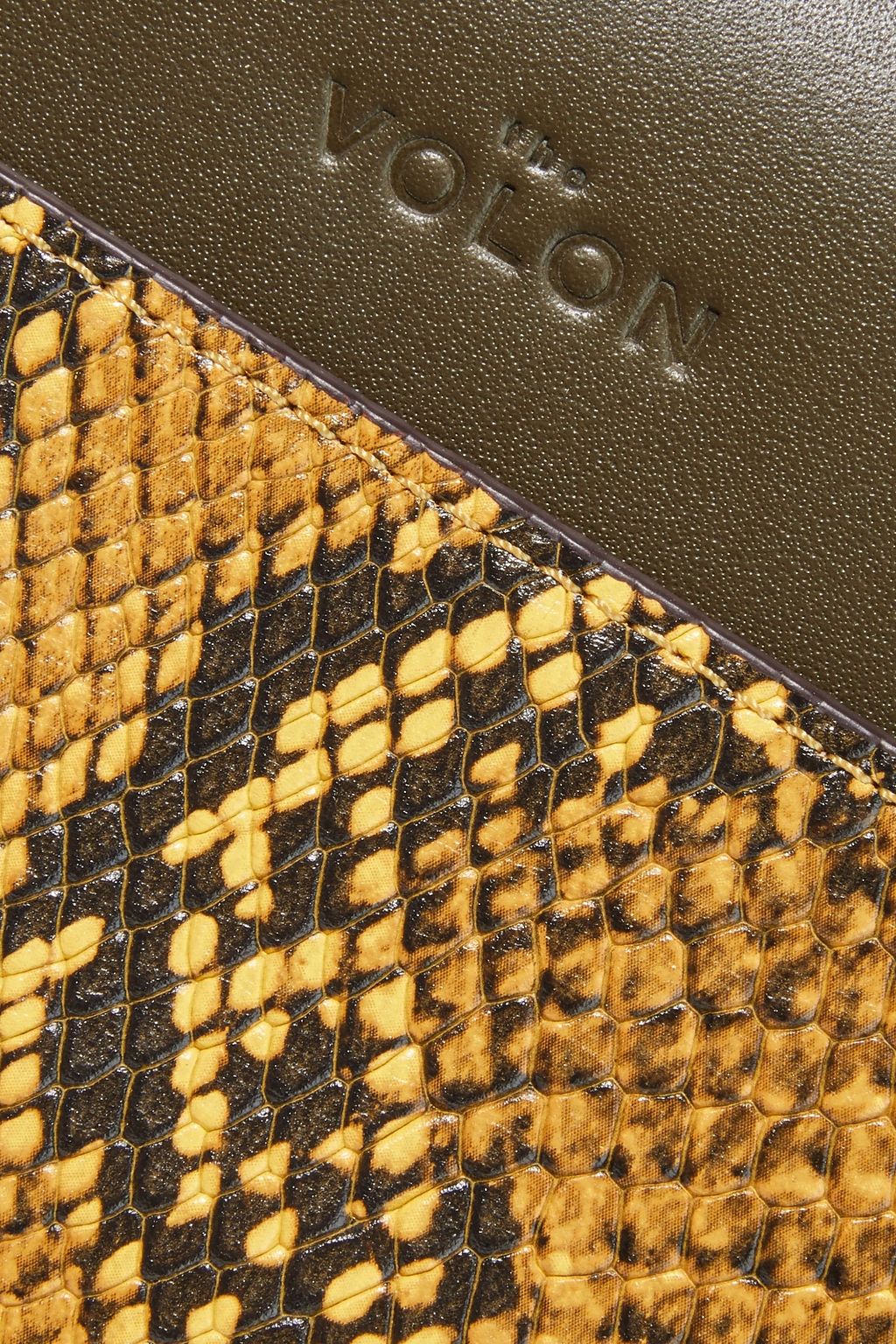 THE VOLON PO smooth and snake-effect leather shoulder bag
