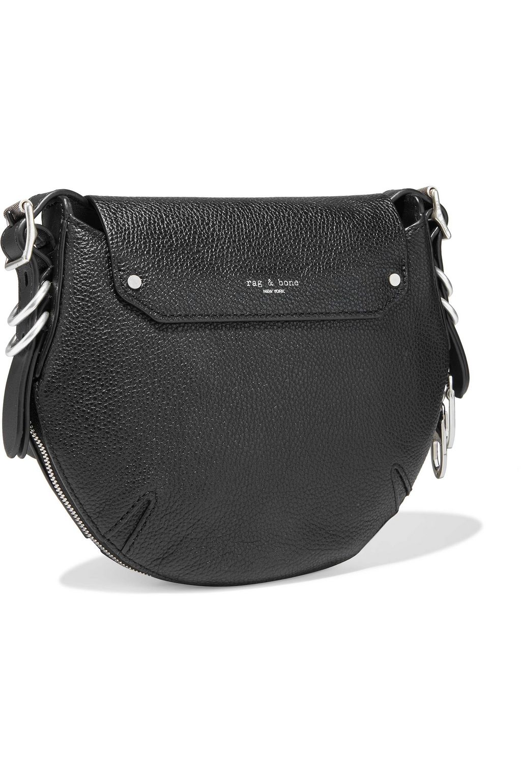 RAG & BONE Bradbury Mini zip-detailed pebbled-leather shoulder bag
