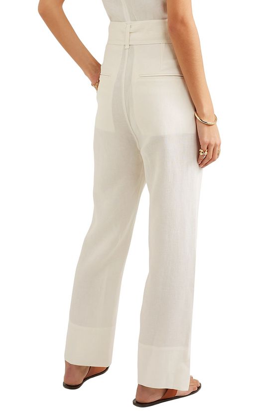 straight leg linen pants