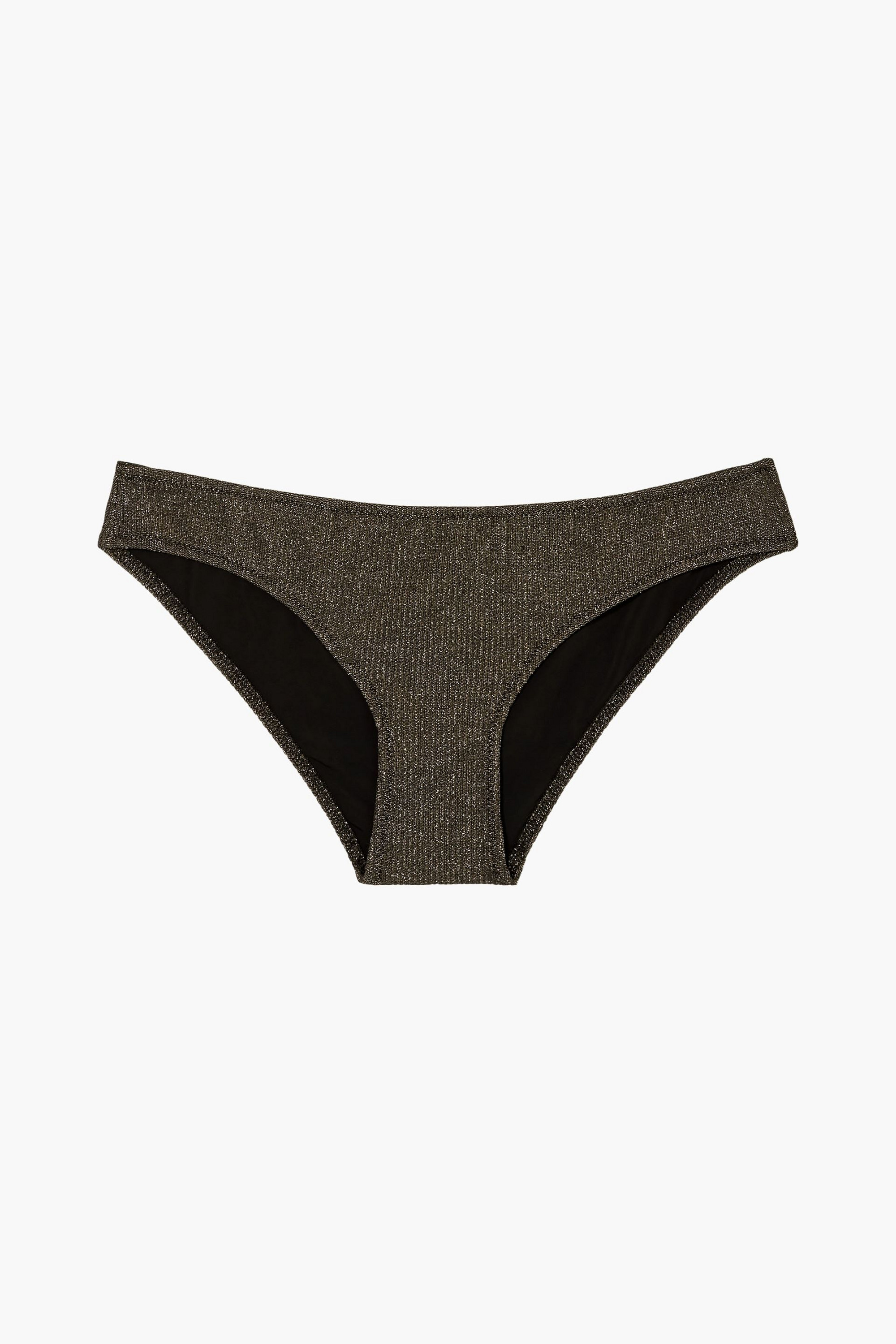 Solid & Striped The Elle metallic ribbed low-rise bikini briefs