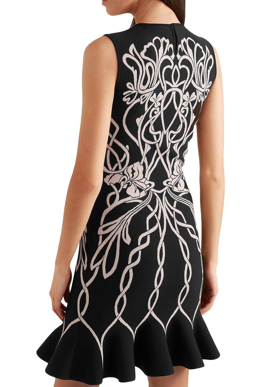 MCQUEEN Jacquard-knit mini dress