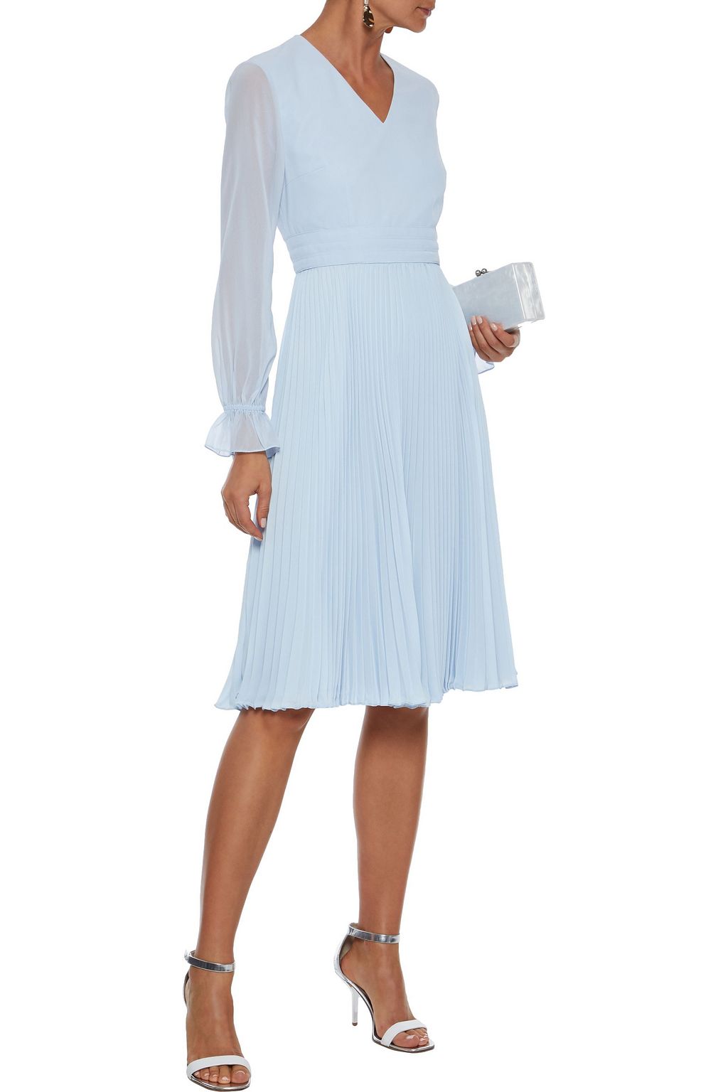 MIKAEL AGHAL Plissé-chiffon dress