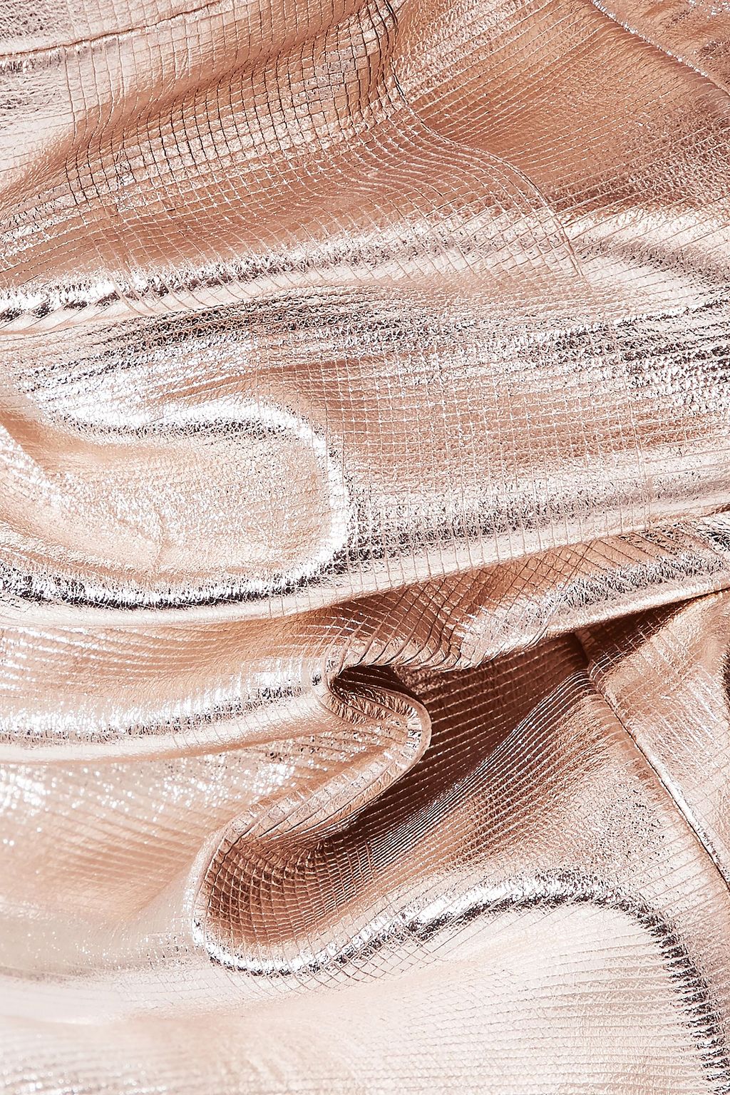 CHLOÉ Metallic textured-leather bootcut pants