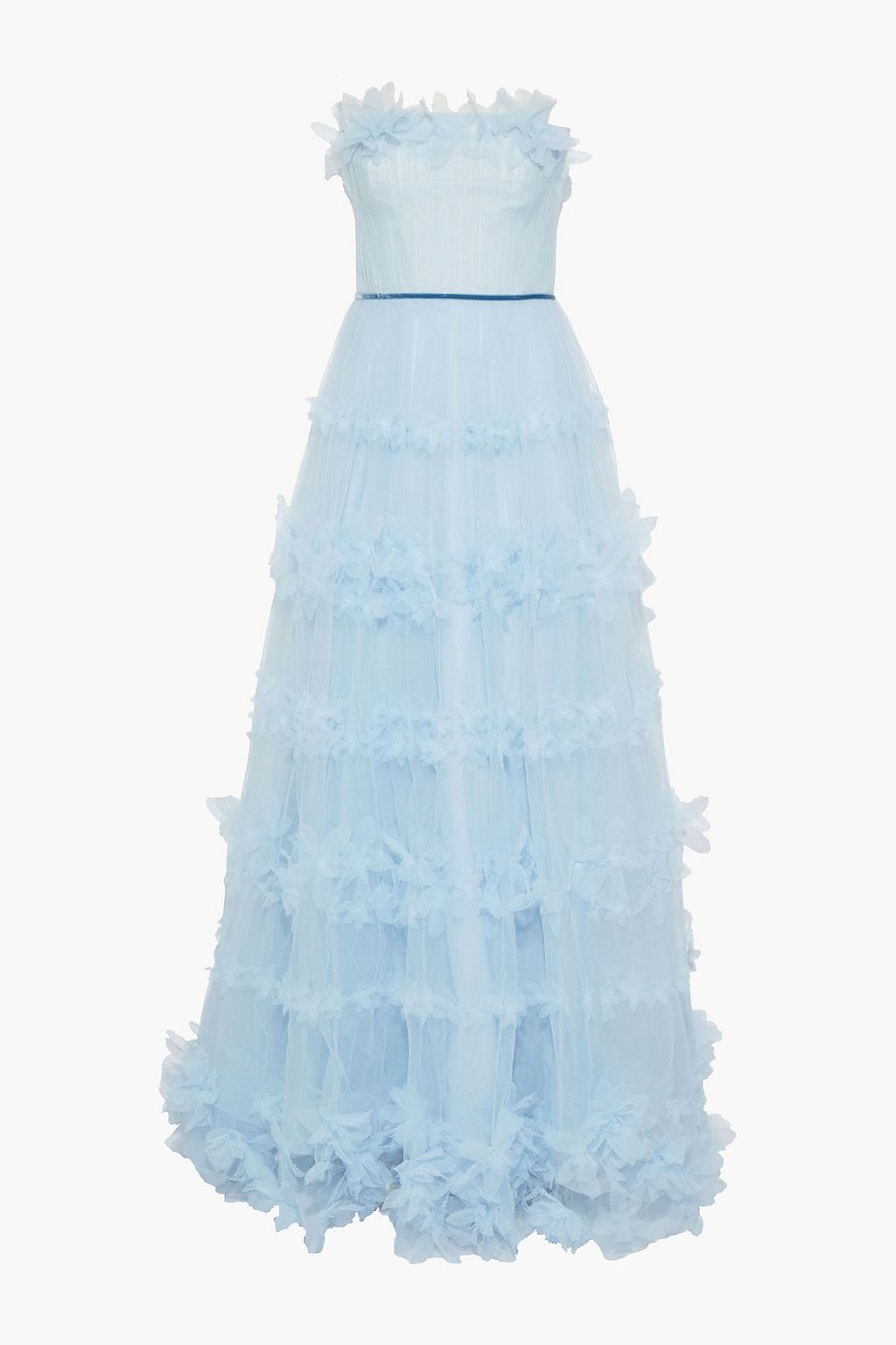 marchesa notte light blue dress