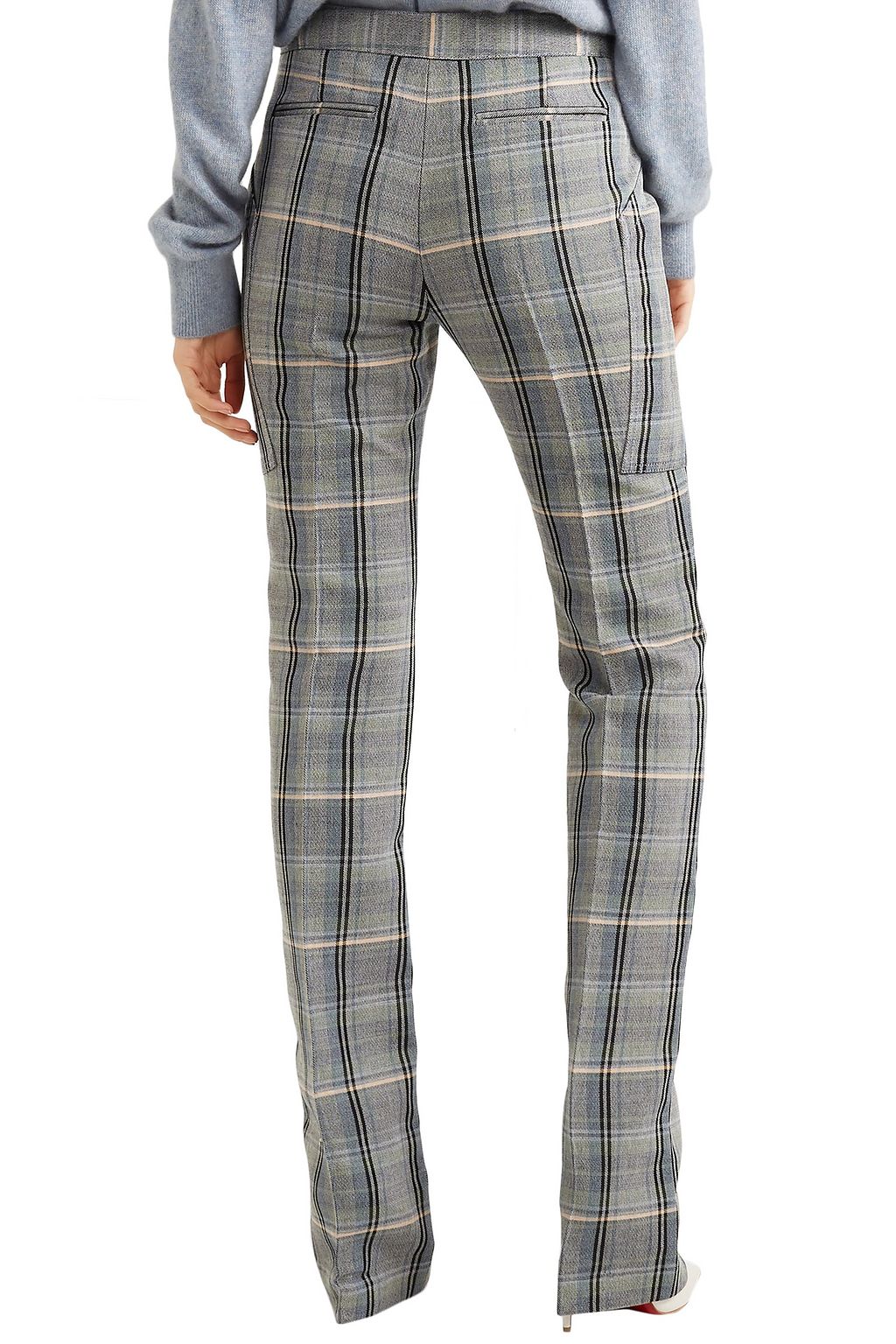 STELLA MCCARTNEY Checked wool and cotton-blend twill slim-leg pants