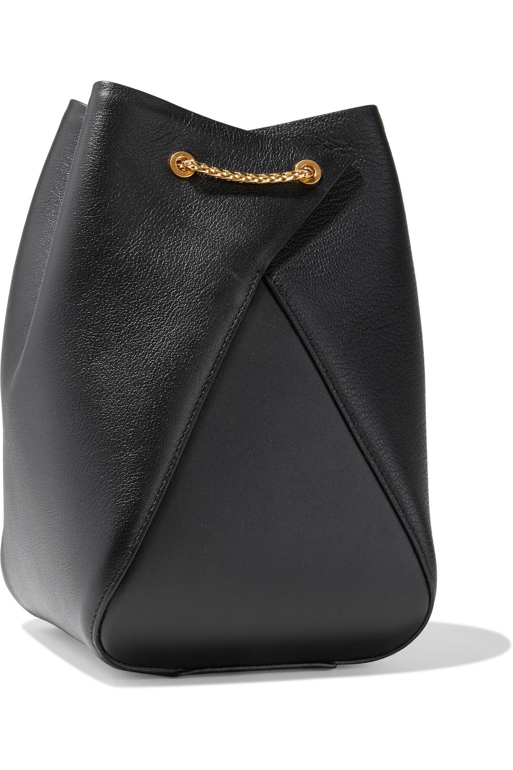 THE VOLON Smooth and textured-leather bucket bag