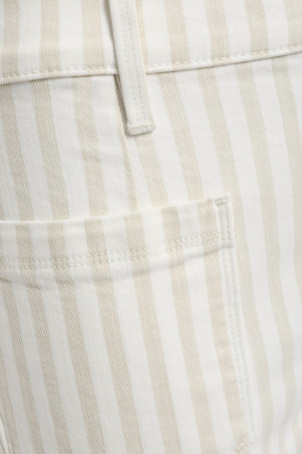 FRAME Courtyard frayed striped mid-rise kick-flare jeans