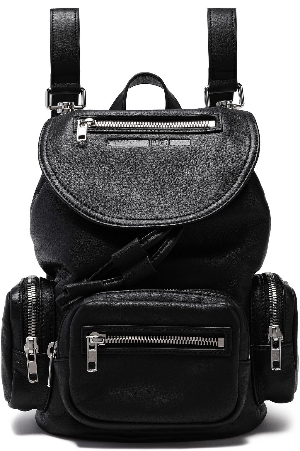 Black Mini textured leather backpack 