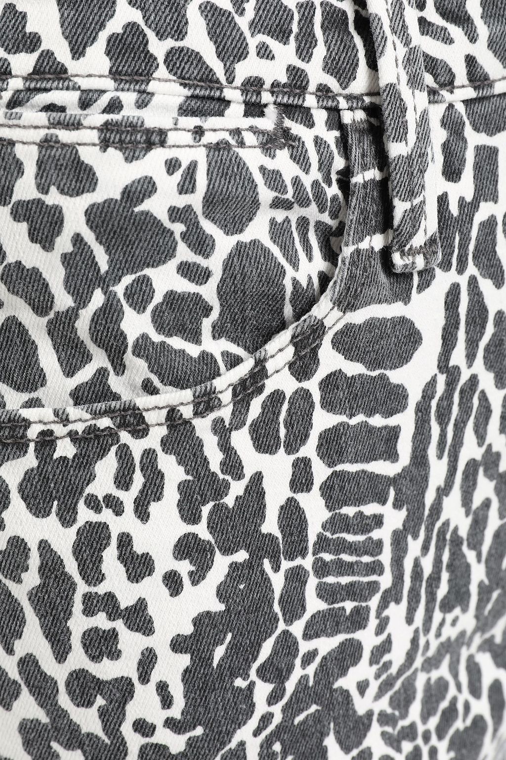 FRAME Leopard-print high-rise slim-leg jeans