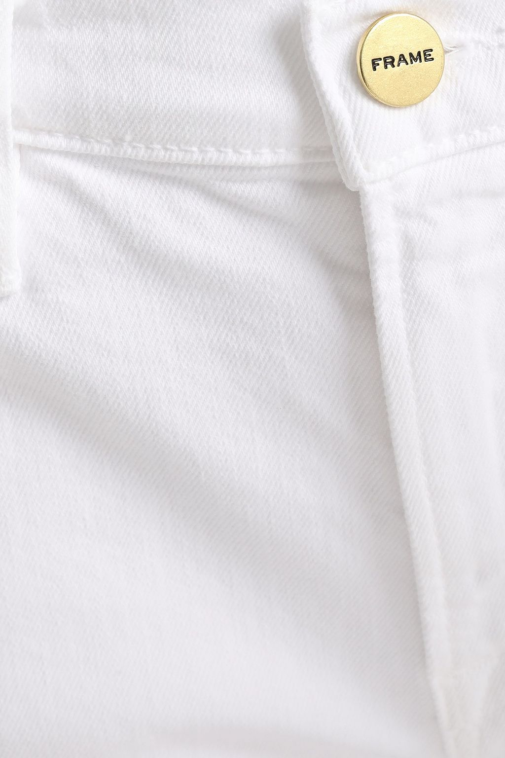 FRAME Cropped frayed mid-rise straight-leg jeans