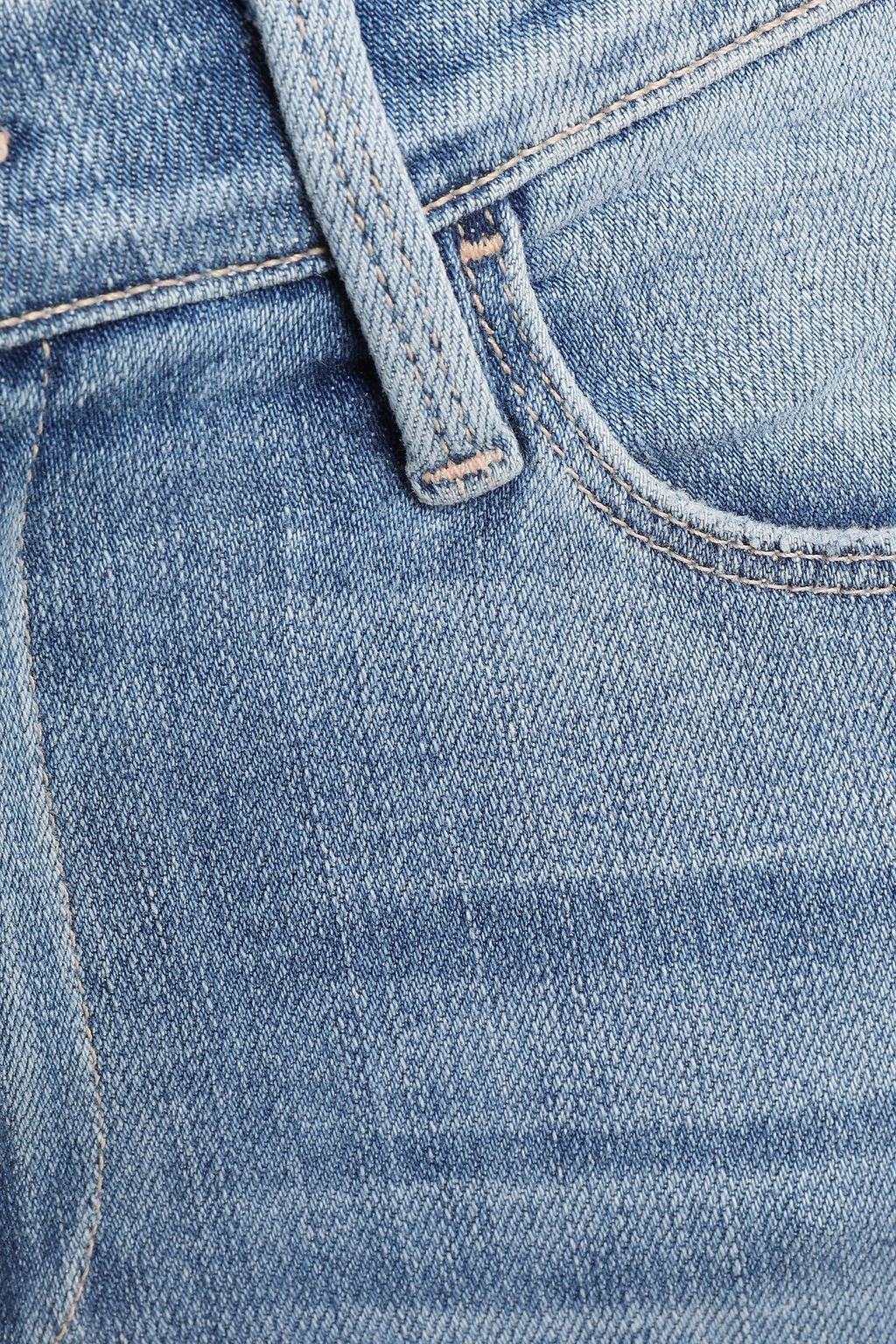 FRAME Hendrix cropped distressed mid-rise slim-leg jeans