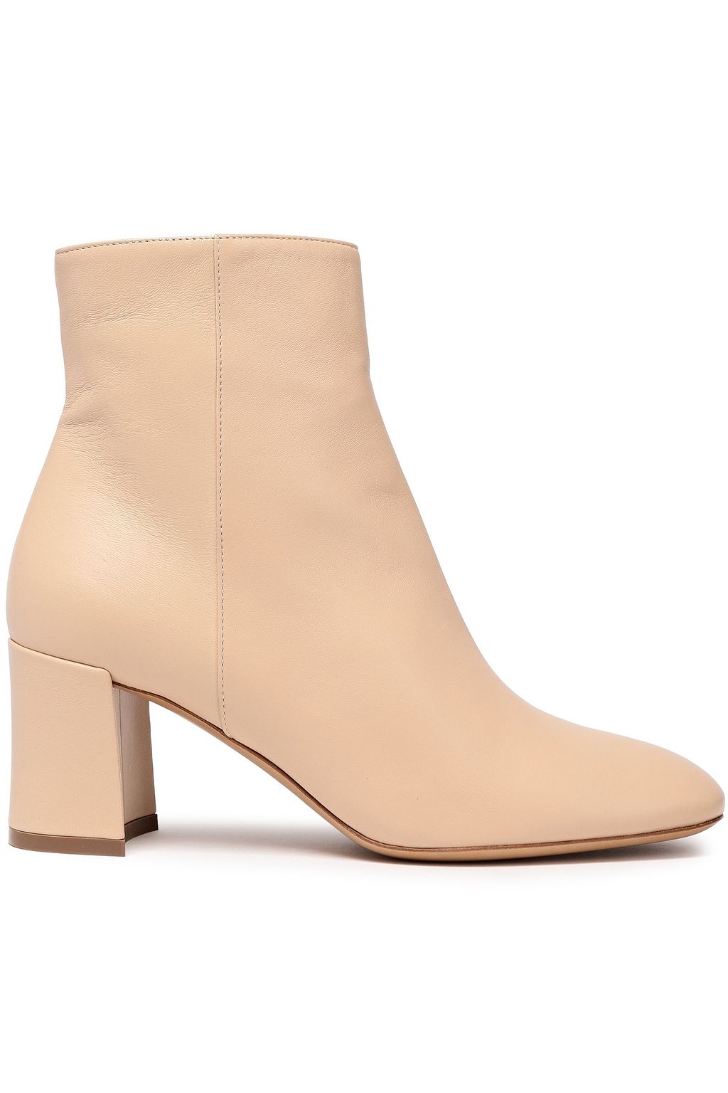 beige low heel booties