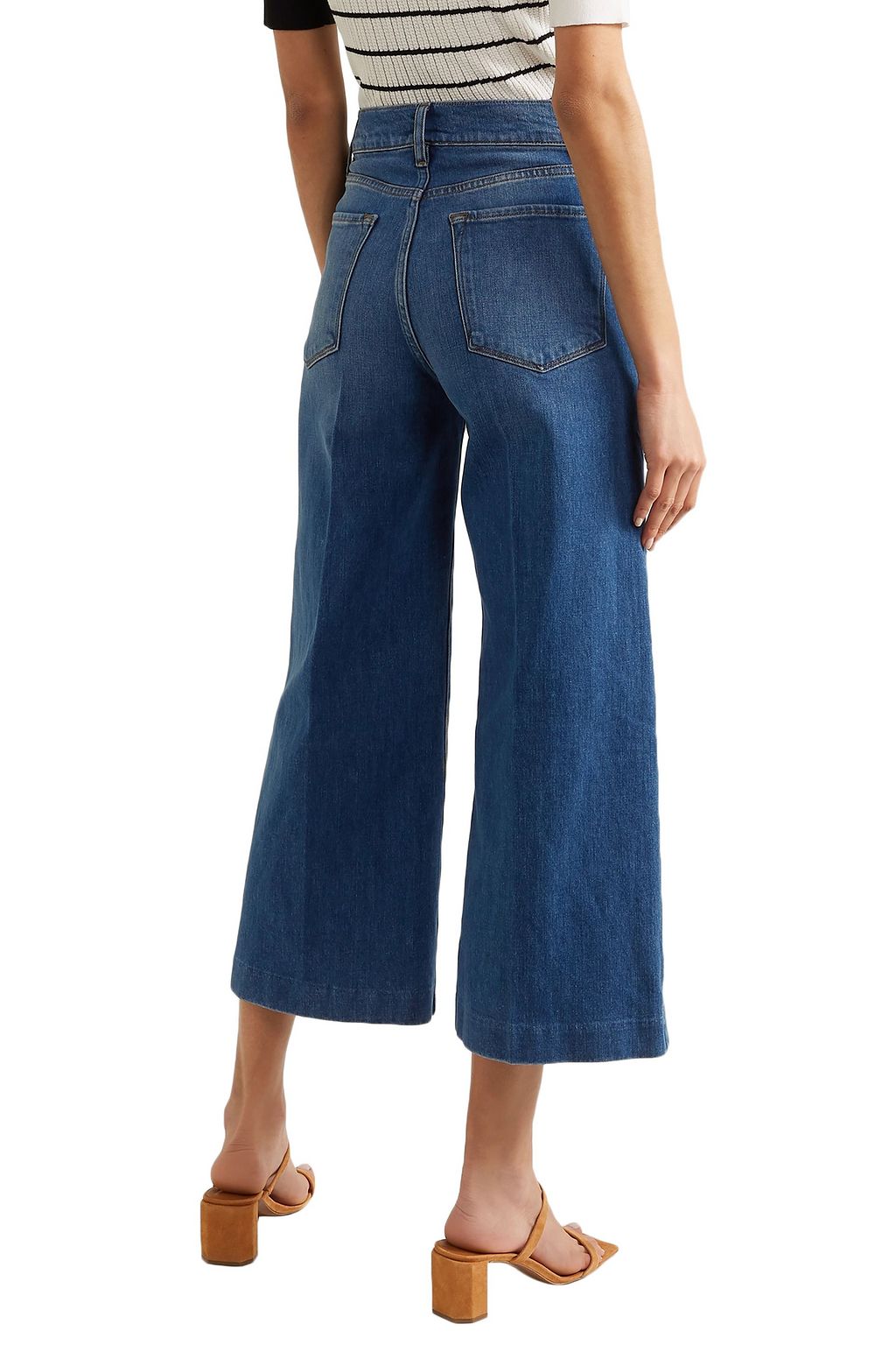 FRAME Cropped high-rise wide-leg jeans