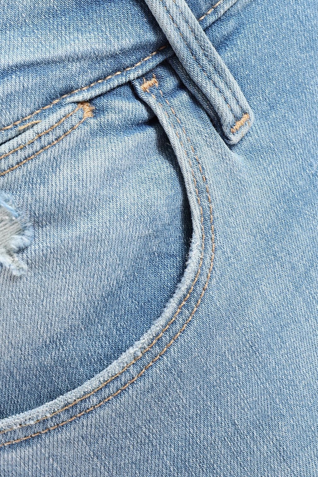 FRAME Le High Skinny cropped distressed high-rise skinny jeans