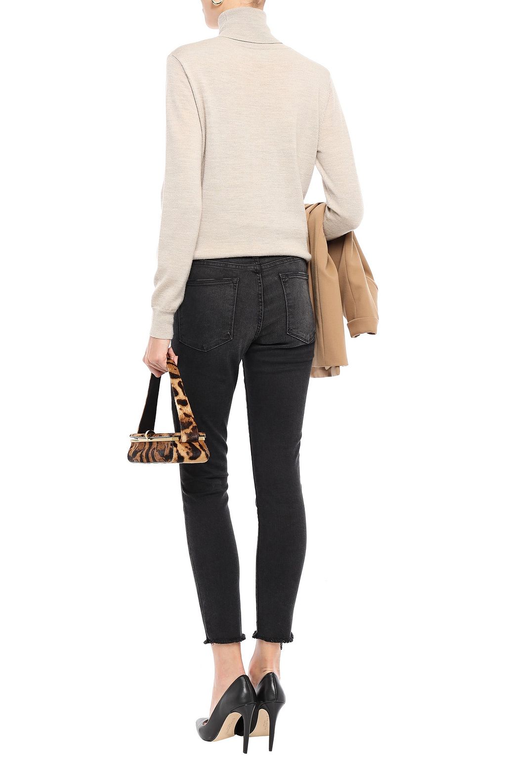 FRAME Zepplin distressed mid-rise skinny jeans
